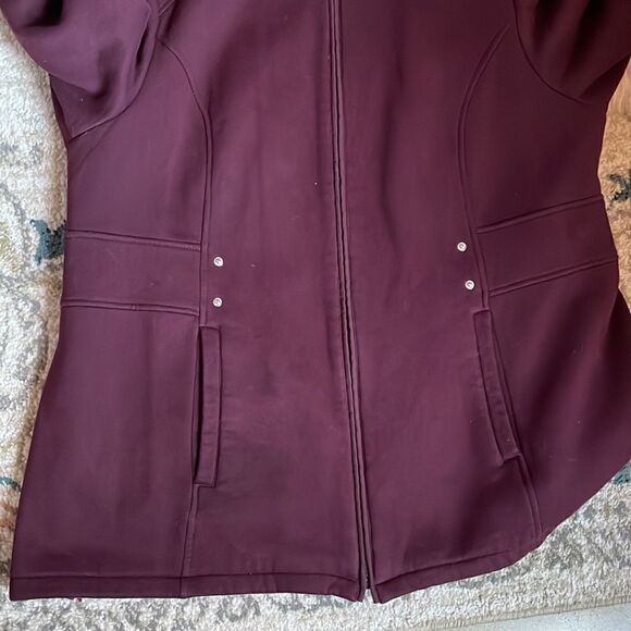 Details INTL Burgundy Full Zip Hooded Jacket w/Detachable Hood (Size: 1X) - Picture 14 of 14